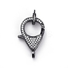Brass Micro Pave Cubic Zirconia Lobster Claw Clasps ZIRC-F110-01B-B-1