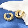 Twist Brass Cubic Zirconia Hoop Earrings EJEW-Q016-18G-5