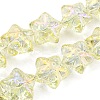 Full Rainbow Plated Electroplate Transprarent Glass Beads Strands EGLA-G037-07A-FR01-1