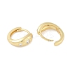Rack Plating Brass Micro Pave Clear Cubic Zirconia Hoop Earrings KK-A224-21G-2