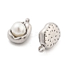 304 Stainless Steel Inlay ABS Pearl Pendants STAS-S131-02P-2