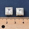 Brass Micro Pave Clear Cubic Zirconia Beads KK-G531-04S-3
