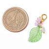 Leaf Acrylic & Flower Resin Pendant Decorations HJEW-JM02778-3
