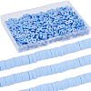 3 Strands Flat Round Handmade Polymer Clay Beads CLAY-SC0001-69D-1
