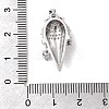 Brass Micro Pave Clear & Hot Pink Cubic Zirconia Pendants KK-A277-35P-3