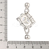 Rack Plating Rhombus Brass Micro Pave Clear Cubic Zirconia Fold Over Clasps KK-F876-01P-3