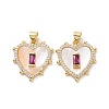 Brass Micro Pave Cubic Zirconia Pendants ZIRC-F134-22G-03-2