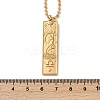 304 Stainless Steel Clear Cubic Zirconia Rectangle Constellation Pendant Necklaces for Women Men NJEW-S435-01G-G-5