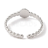 304 Stainless Steel Enamel Open Cuff Rings for Women RJEW-F166-49P-01-3
