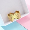 304 Stainless Steel Open Cuff Ring for Women RJEW-B109-05G-01-2
