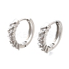 Brass Micro Pave Clear Cubic Zirconia Hoop Earrings EJEW-Z121-13P-4