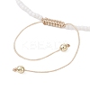3Pcs Starfish Natural Agate & Amazonite & Shell Pearl Beads Braided Bead Bracelets for Women BJEW-JB12765-5