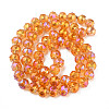 Electroplate Transparent Glass Beads Strands X-EGLA-N002-34B-C08-2