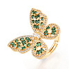 Adjustable Brass Micro Pave Cubic Zirconia Finger Rings for Women LS-KK-T074-04G-4