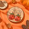 Synthetic Turquoise Pumpkin Dangle Earrings EJEW-TA00239-2