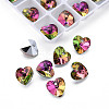 Heart Electroplated Glass Charms EGLA-N006-012C-4