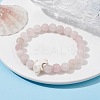 Natural Rose Quartz & Synthetic Turquoise Dolphin Beaded Stretch Bracelets BJEW-JB09830-02-2
