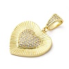 Brass Micro Pave Clear Cubic Zirconia Pendants KK-S510-31G-03-2