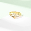 304 Stainless Steel Clear Cubic Zirconia Finger Rings for Women RJEW-Z115-01G-5