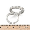 Brass Micro Pave Clear Cubic Zirconia Cuff Rings for Women Men RJEW-Z080-04P-5