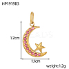 304 Stainless Steel Cubic Zirconia Pendants STAS-OY009-44G-3