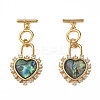 Brass Micro Pave Clear Cubic Zirconia Toggle Clasps KK-N233-222-2