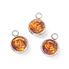 304 Stainless Steel Glass Rhinestone Charms STAS-E052-56C-2