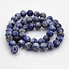 Natural Blue Spot Jasper Round Bead Strands G-N0120-48-8mm-2