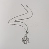 304 Stainless Steel Braided Adjusting Chain Macrame Pouch Empty Stone Holder for Pendant Necklaces Making NJEW-WH0025-01A-P-1