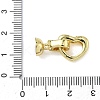 Heart Brass Fold Over Clasps KK-Z143-14G-3