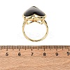 Heart Natural Obsidian Finger Rings RJEW-M076-03G-10-3