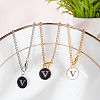 Flat Round with Letter Alloy Enamel Wine Glass Charms AJEW-AB00184-22-4