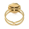 Ion Plating(IP) 304 Stainless Steel Enamel Flat Round with Heart Cuff Finger Rings X-RJEW-L107-073G-01-3