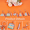 5Pcs 5 Colors Teachers' Day Wooden Keychains AJEW-SP0001-41A-6