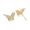 Butterfly Sparkling Cubic Zirconia Stud Earrings EJEW-H126-14G-2