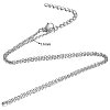 304 Stainless Steel Cable Chain Necklace STAS-T040-PJ204-50-3