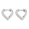 Brass Pave Clear Cubic Zirconia Hoop Earrings for Women EJEW-S225-11P-02-1