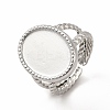 Non-Tarnish 304 Stainless Steel Open Cuff Ring Settings RJEW-B027-29P-1