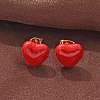 Brass Stud Earrings EJEW-F359-06G-2