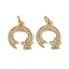 Brass Micro Pave Cubic Zirconia Charms KK-I358-058A-G-1
