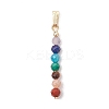 Chakra Natural Amethyst & Tiger Eye & Red Jasper & Lapis Lazuli & Apatite & Malachite & Sunstone Faceted Round Beaded Pendants X-PALLOY-JF03559-01-1