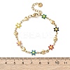 Flower & Heart 304 Stainless Steel Link Bracelets for Women BJEW-F524-06A-G-5