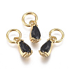 Brass Micro Pave Cubic Zirconia Charms ZIRC-F111-04G-05-1