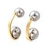 304 Stainless Steel Two Tone Stud Earrings EJEW-R031-03GP-3