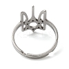 Non-Tarnish Star of David 201 Stainless Steel Adjustable Rings for Unisex RJEW-F163-03P-3