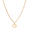 1Pc Brass Chain & 304 Stainless Steel Letter Pendant Necklaces NJEW-LP0001-35G-G-1