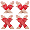 4Pairs 2 Styles Women Nylon Mesh Gloves AJEW-CY0001-08B-1