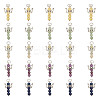 25Pcs 5 Styles Natural Green Aventurine & Lapis Lazuli & Red Aventurine & Citrine & Amethyst Pendants PALLOY-HY00024-1