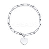 Non-Tarnish 304 Stainless Steel Heart Charm Bracelets WG609E7-01-4