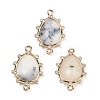 Natural White African Opal Faceted Connector Charms G-K347-07G-04-1